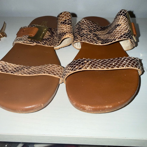 Michael Kors Tan Snake Print Sandals - Picture 3 of 5